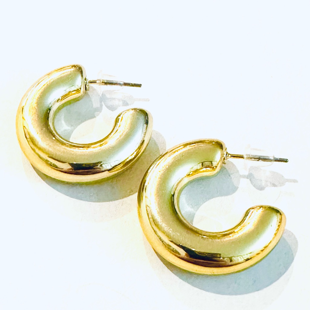 Gold Chunky Hoop Earrings 10$